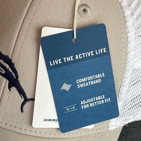 Tommy Bahama Tip Your Cap Logo Mesh Snapback Cap Hat Tan/White New - Picture 4 of 4